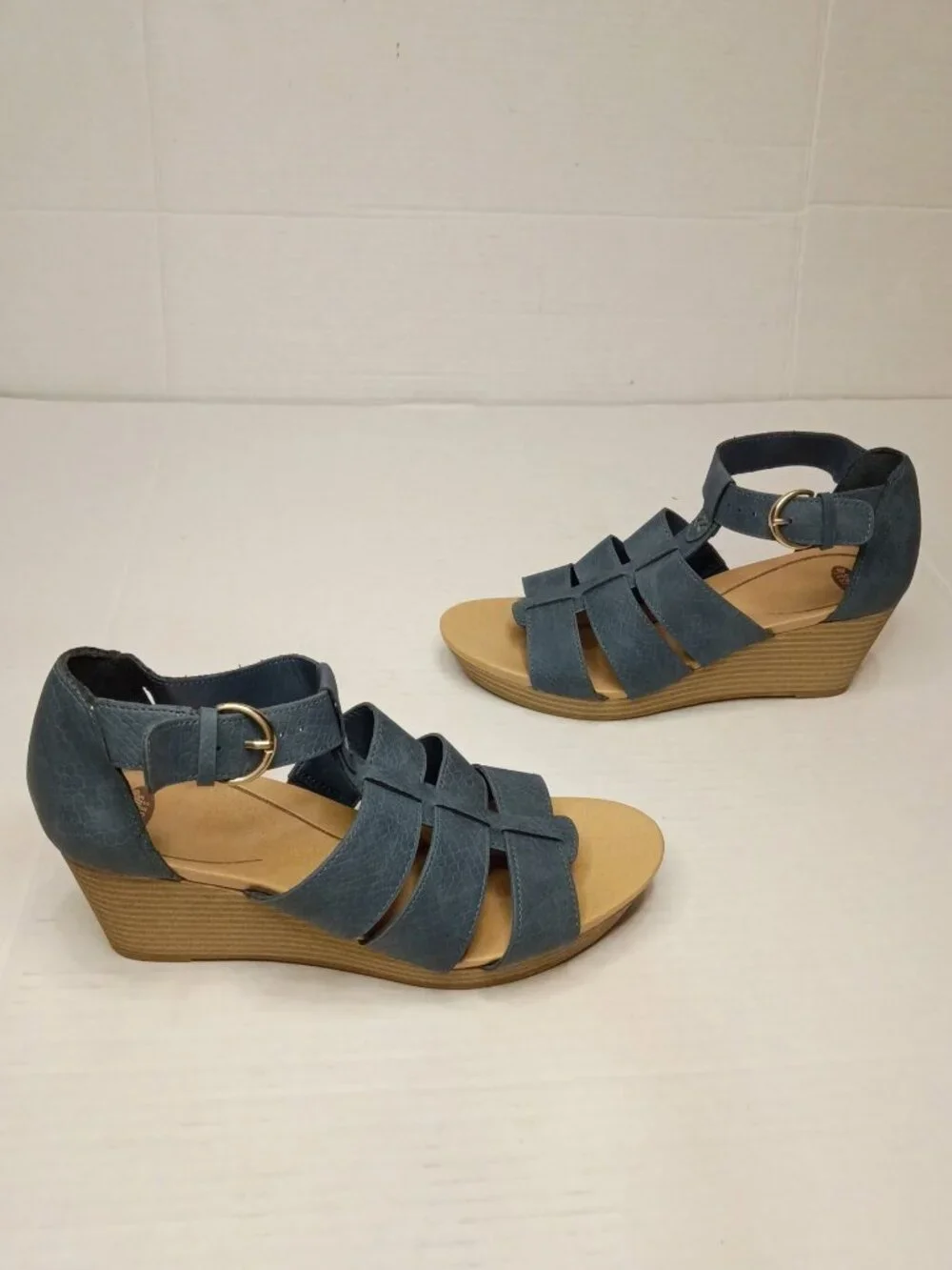 Dr. Scholl’s Esque Blue Strappy Wedge Sandals Women’s Size 6M